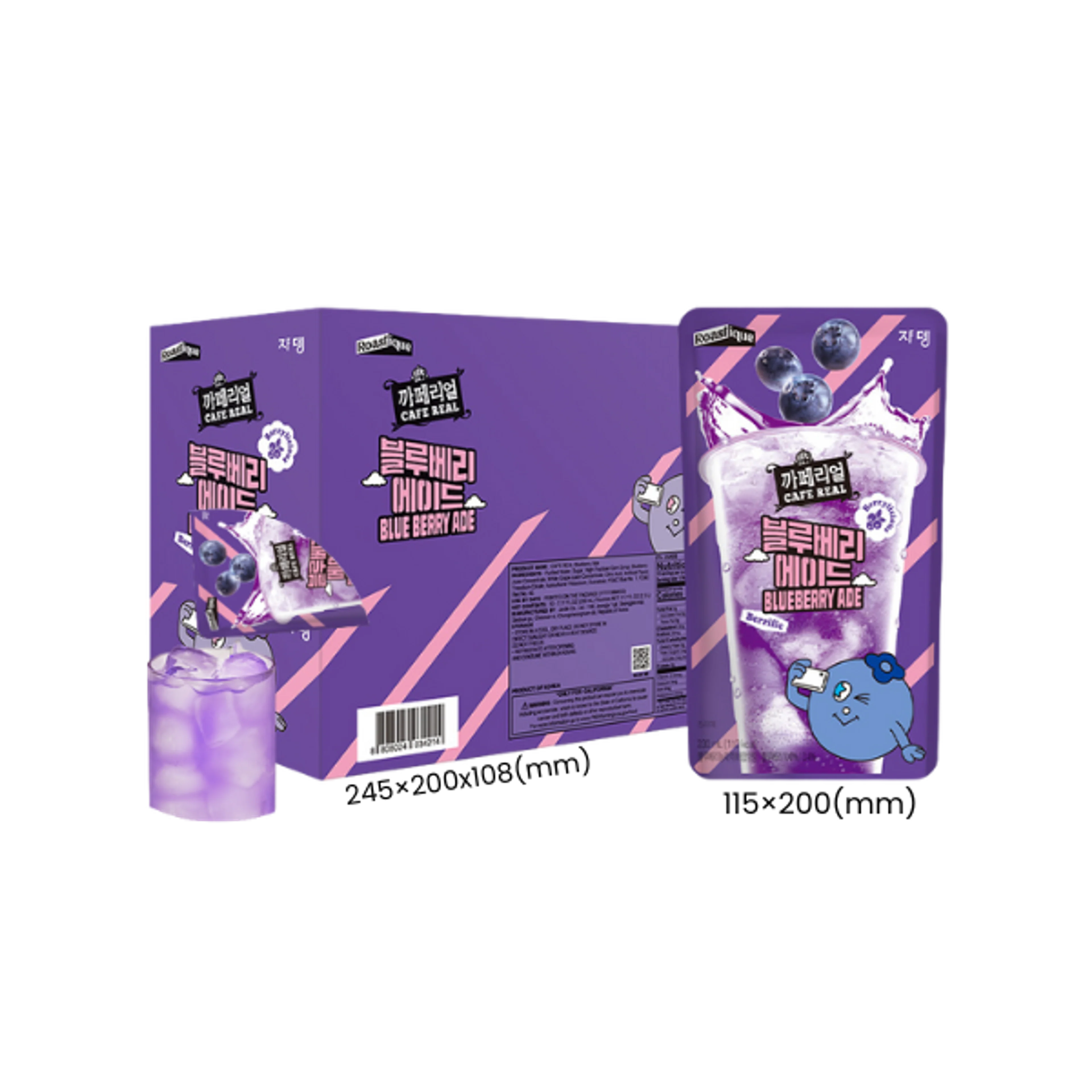 JARDIN Cafe Real Blueberry Ade Drink 230ml
