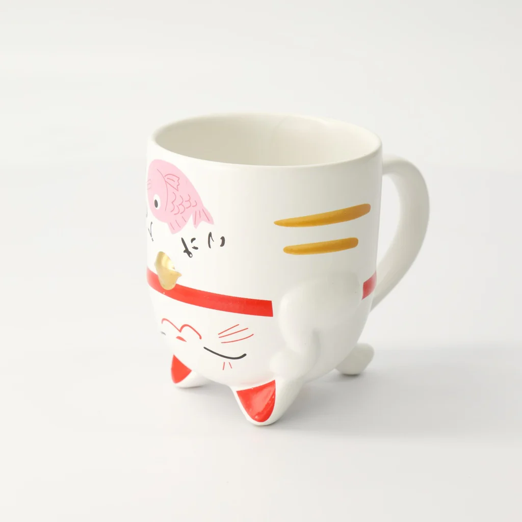 Kawaii Lucky Cat Mug Pink Giftset 8.7x10.2cm 350ml - Image 2
