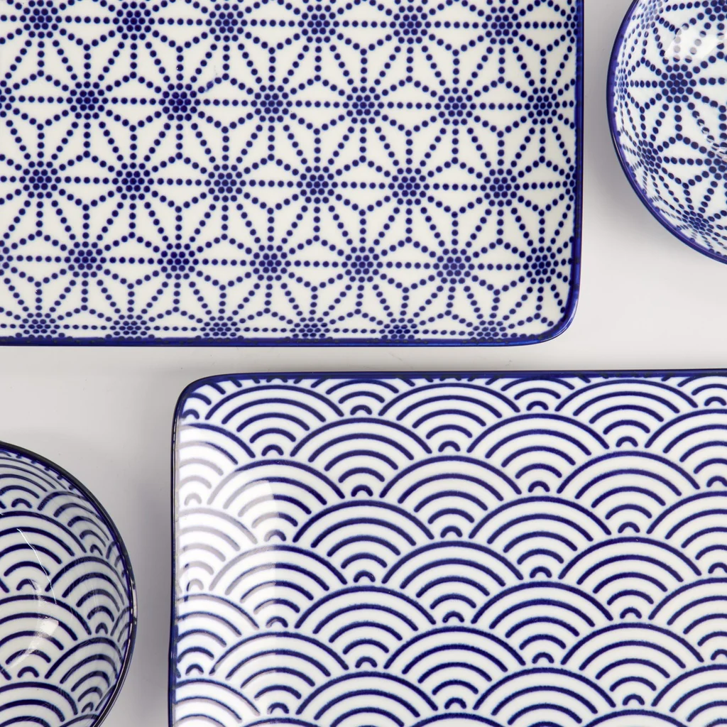 Nippon Blue Sushi Giftset 6pcs 21x13.5 & 9.5x3cm Wave/Star - Image 4