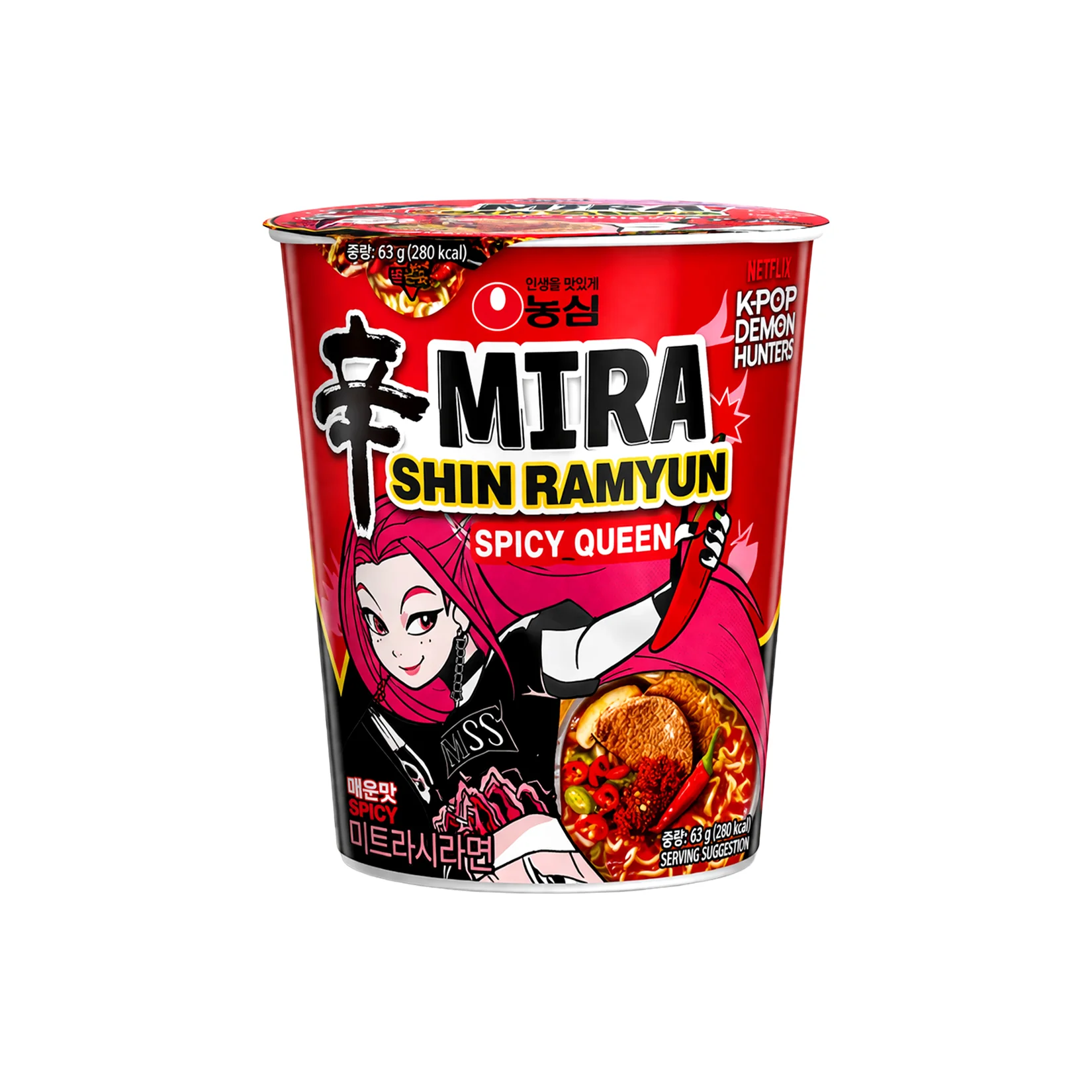 Nongshim Shin Ramyun Cup Noodles 65g – Spicy Queen Mira Edition (K-Pop Demon Hunters)