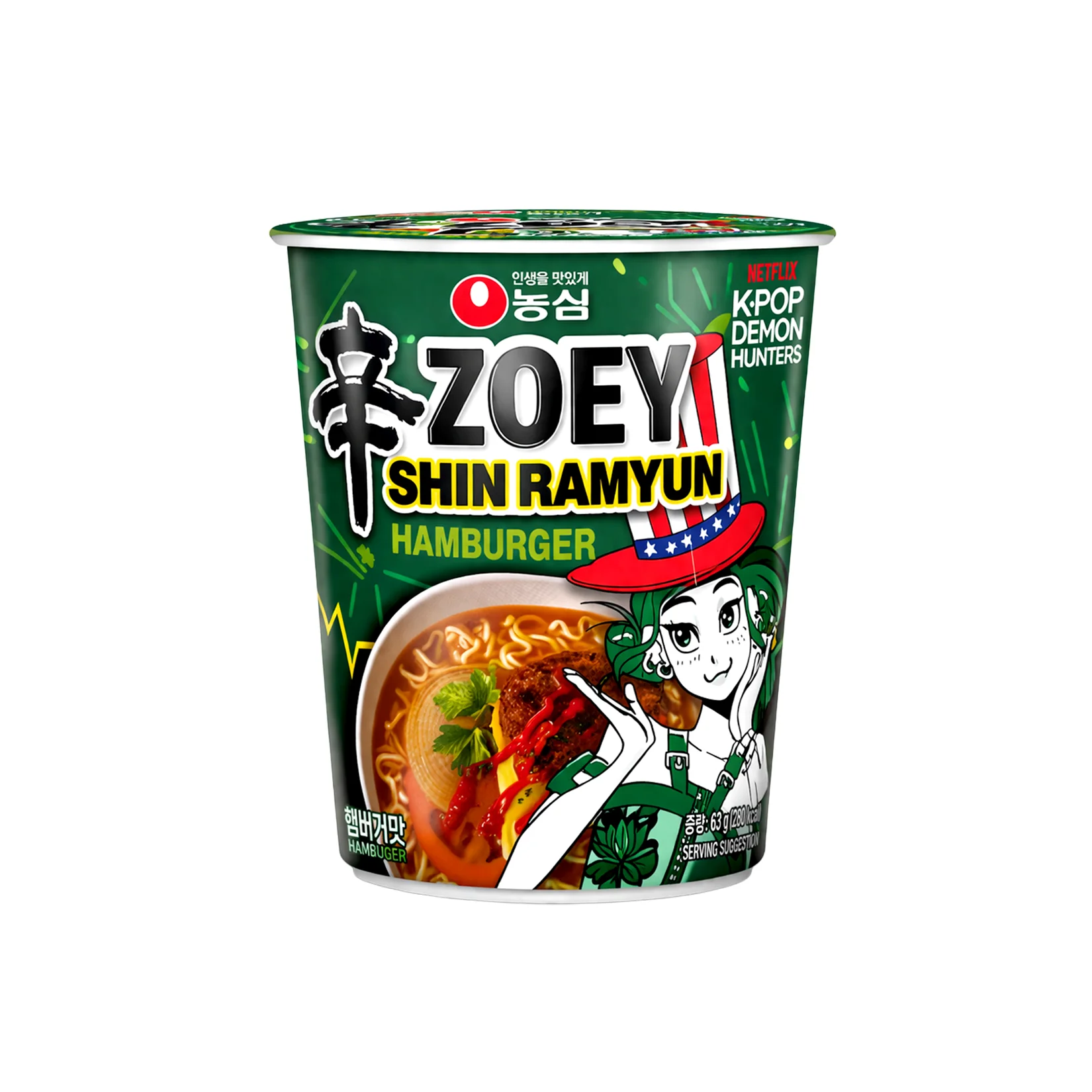 Nongshim Shin Ramyun Cup Noodles 65g - Hamburger Zoey Edition (K-Pop Demon Hunters)